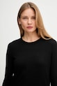 United Colors of Benetton pulover din amestec de mătase negru 1ZRED10CP