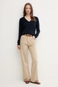 United Colors of Benetton sweter z domieszką jedwabiu 1ZRED402L granatowy SS25