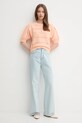 Памучен пуловер United Colors of Benetton 10C1E10DO оранжев SS25