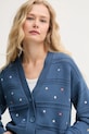 United Colors of Benetton pamut kardigán sötétkék 10C1E604W