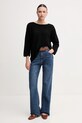 Πουλόβερ από λινό μείγμα United Colors of Benetton 115GD10CT μαύρο SS25