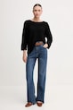 Πουλόβερ από λινό μείγμα United Colors of Benetton 115GD10CT μαύρο SS25