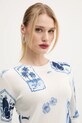 Pulover s primesjo lanu Desigual TAMPERE bela 25SWJF32