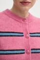 Samsoe Samsoe cardigan din lana SANOURA F25100053 roz