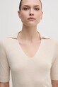 Sveter s prímesou hodvábu Calvin Klein béžová K20K208200