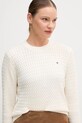 Odzież Tommy Hilfiger sweter bawełniany WW0WW44993 beżowy
