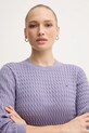 Bavlněný svetr Tommy Hilfiger fialová WW0WW44993