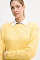 Памучен пуловер Tommy Hilfiger жълт WW0WW44993