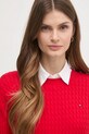 Бавовняний светр Tommy Hilfiger червоний WW0WW44993