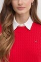 Бавовняний светр Tommy Hilfiger WW0WW44993 червоний