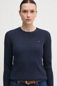 Βαμβακερό πουλόβερ Tommy Hilfiger σκούρο μπλε WW0WW44993