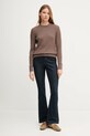 Tommy Hilfiger sweter bawełniany WW0WW44993 brązowy SS25