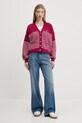 Tommy Jeans pamut kardigán DW0DW20257 rózsaszín SS25