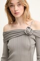 Miss Sixty pulover din amestec de mătase gri 6S1RJ50800