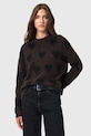 AllSaints sweter z dodatkiem wełny AMORA okrągły czarny W043KC