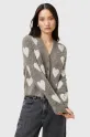 AllSaints kardigan wełniany AMORA wełna zielony W042KC