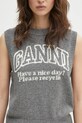 GANNI kamizelka wełniana Graphic Wool Vest szary K2308