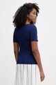 Odzież Morgan sweter z krótkim rękawem damski z wiskozy MPIO MPIO granatowy