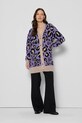 Bizuu kardigan bawełniany SANLEO wzorzyste fioletowy SANLEO.FIOLETOWY.SS25