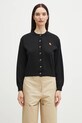 Μάλλινη ζακέτα Kenzo Pop απλικέ μαύρο FF52CA4823LB.99J