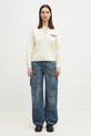 Kenzo kardigan wełniany Pop FF52CA4983LA.02 beżowy