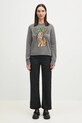 Vlněný svetr GANNI Graphic Wool Mix Bunny K2502 šedá