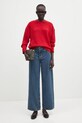 Кашмирен пуловер Anine Bing Lee Crew Sweater A.09.10662 червен