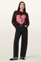 AllSaints sweter z dodatkiem wełny LUVHEART W078KC czerwony