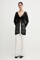 Sisley cardigan 106CM602K negru SS25