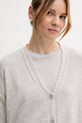 Sisley cardigan con aggiunta di lino grigio 105GM602M