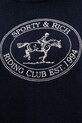 Bavlněný svetr Sporty & Rich Riding Club Knitted námořnická modř WS065612244BL106
