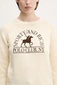 Памучен пуловер Sporty & Rich Polo Club Knitted бежов WS065612252CR01
