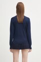 Odzież Sporty & Rich sweter wełniany Src Cableknit V-Neck WS070602302BL117 granatowy