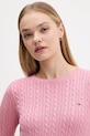 Tommy Jeans sweter bawełniany różowy DW0DW22165
