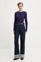 Tommy Jeans sweter bawełniany DW0DW22165 fioletowy AW25