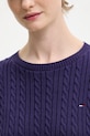 Бавовняний светр Tommy Jeans DW0DW22165 фіолетовий