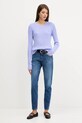 Tommy Jeans sweter bawełniany DW0DW22165 fioletowy AW25