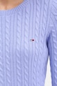 Βαμβακερό πουλόβερ Tommy Jeans μωβ DW0DW22165