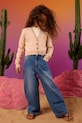 Pinko cardigan copii cu modele portocaliu KFMA005.C.TV073