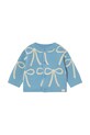 Tinycottons baba pamut kardigán BOWS CARDIGAN BABY vékony kék SS25.323