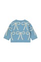 Tinycottons baba pamut kardigán BOWS CARDIGAN BABY SS25.323 kék SS25