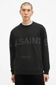 Bavlněná mikina AllSaints BIGGY bez kapuce černá M029NA