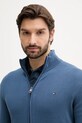 Βαμβακερό πουλόβερ Tommy Hilfiger μπλε MW0MW36517