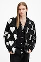AllSaints cardigan din lana BONEBREAK groase negru M059KB