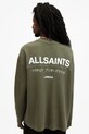 Бавовняний светр AllSaints CRYPT M067PB зелений SS25