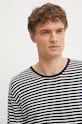 Пуловер с лен Pepe Jeans LAYNE STRIPES тъмносин PM702508