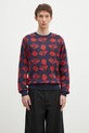 Sveter s prímesou vlny Billionaire Boys Club Diamonds & Dollars Knitted Jumper s prímesou vlny tmavomodrá B24223
