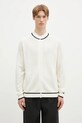 Вълнена жилетка adidas Originals Premium Cardigan стандартна бежов JD3402