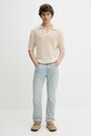 Bavlnené polo tričko Hugo Blue 50536679 béžová SS25