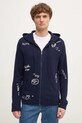 Шерстяной свитер ZADIG&VOLTAIRE аппликация тёмно-синий KMCA01259.404